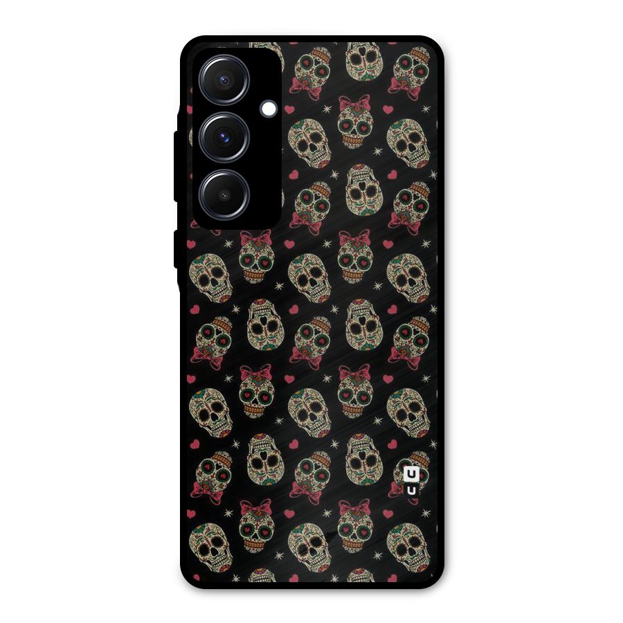 Skull Pattern Metal Back Case for Galaxy A55