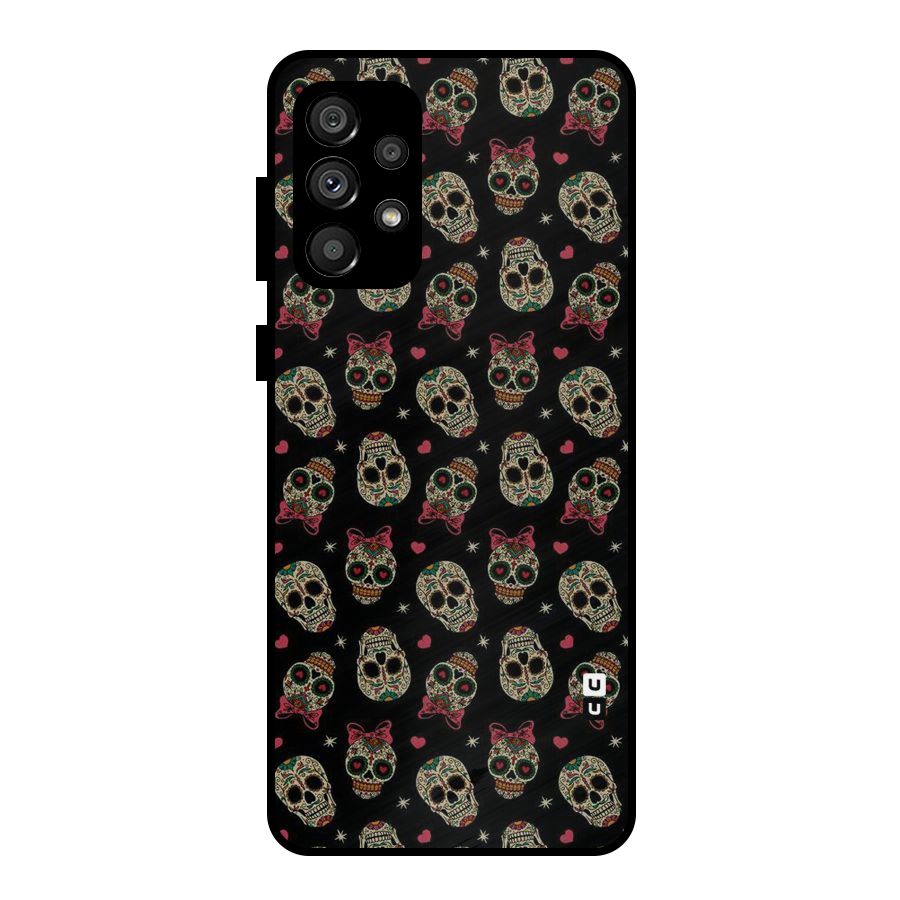 Skull Pattern Metal Back Case for Galaxy A73 5G