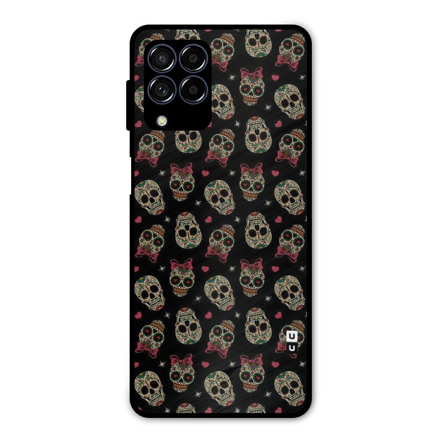 Skull Pattern Metal Back Case for Galaxy M53 5G