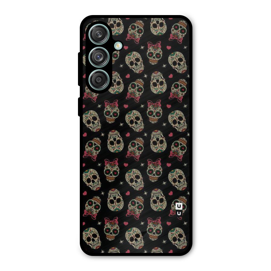 Skull Pattern Metal Back Case for Galaxy M55 5G