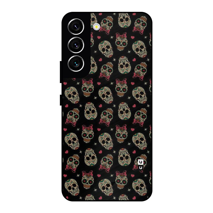 Skull Pattern Metal Back Case for Galaxy S22 5G