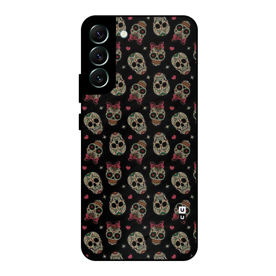 Skull Pattern Metal Back Case for Galaxy S22 Plus 5G