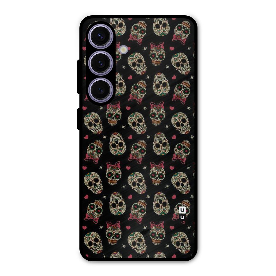 Skull Pattern Metal Back Case for Galaxy S24