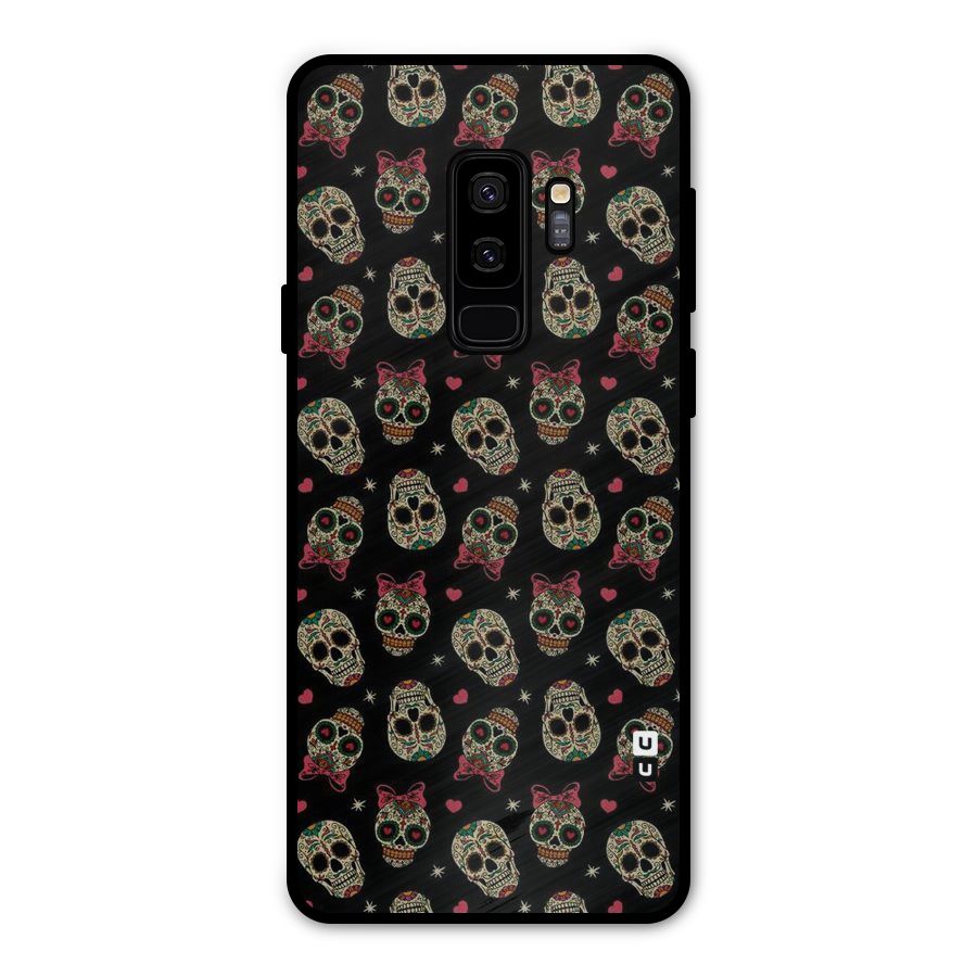 Skull Pattern Metal Back Case for Galaxy S9 Plus