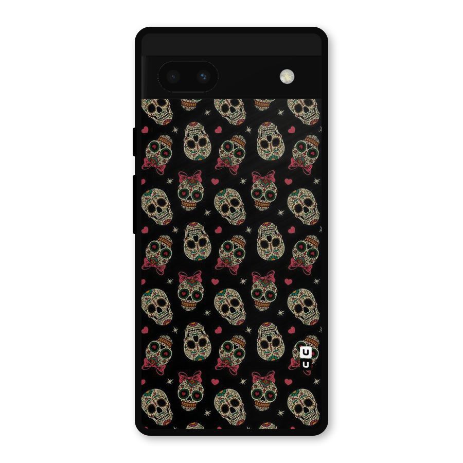 Skull Pattern Metal Back Case for Google Pixel 6a