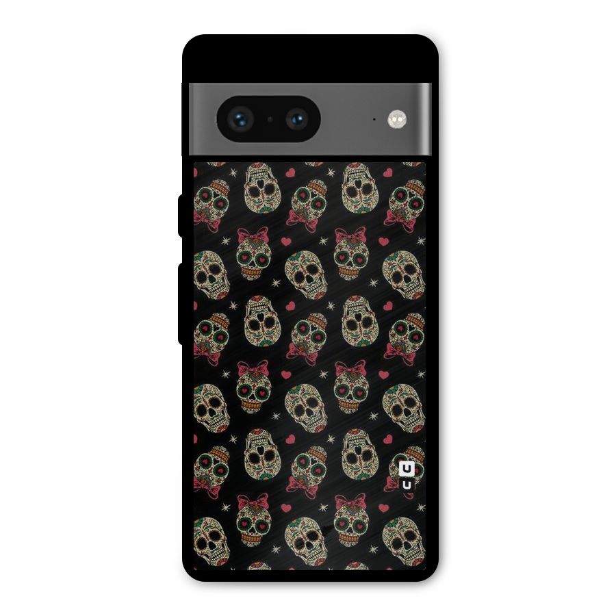 Skull Pattern Metal Back Case for Google Pixel 7