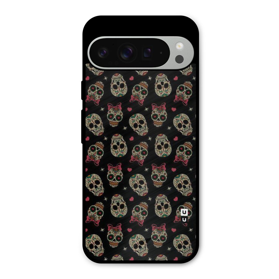 Skull Pattern Metal Back Case for Google Pixel 9 Pro XL