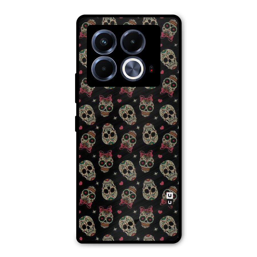 Skull Pattern Metal Back Case for Infinix Note 40 5G