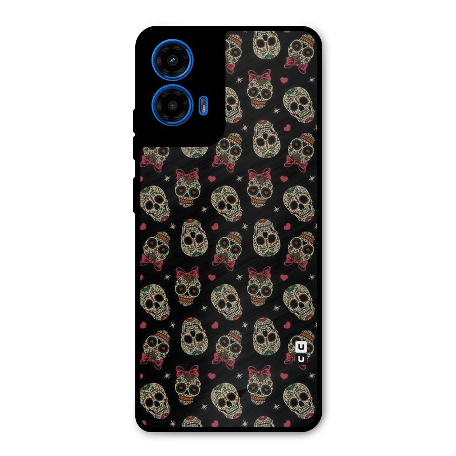 Skull Pattern Metal Back Case for Moto G45