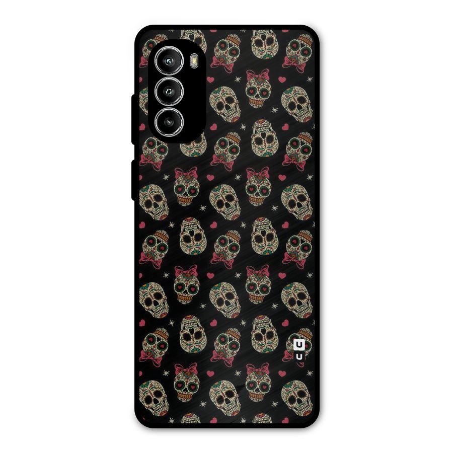 Skull Pattern Metal Back Case for Moto G52