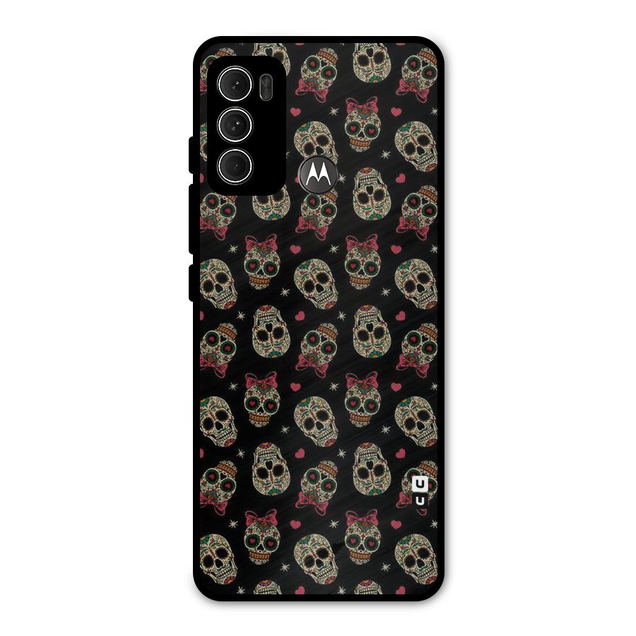 Skull Pattern Metal Back Case for Moto G60