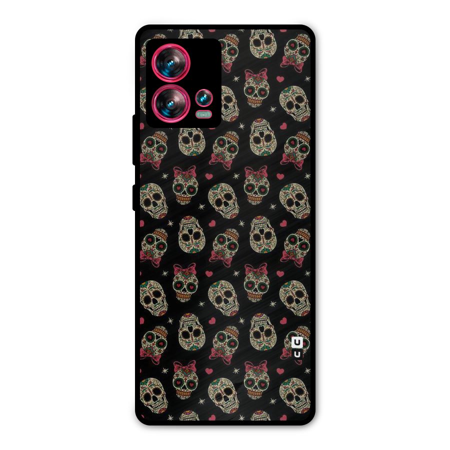 Skull Pattern Metal Back Case for Motorola Edge 30 Fusion
