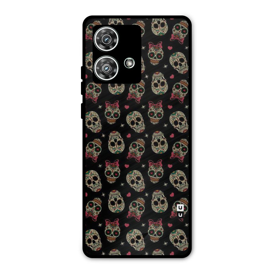 Skull Pattern Metal Back Case for Motorola Edge 40 Neo