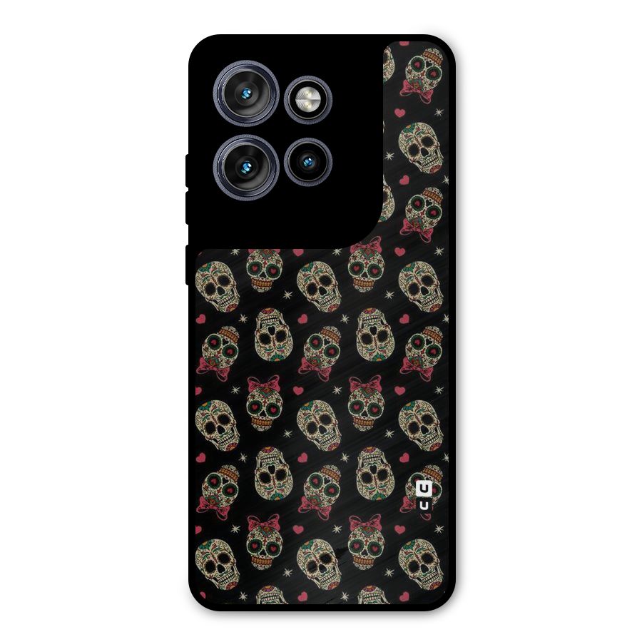 Skull Pattern Metal Back Case for Motorola Edge 50 Neo