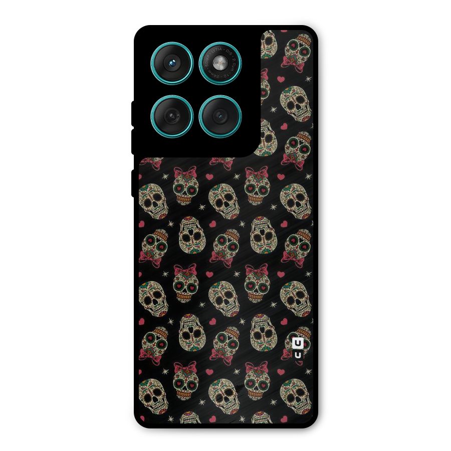 Skull Pattern Metal Back Case for Motorola Edge 60 Fusion