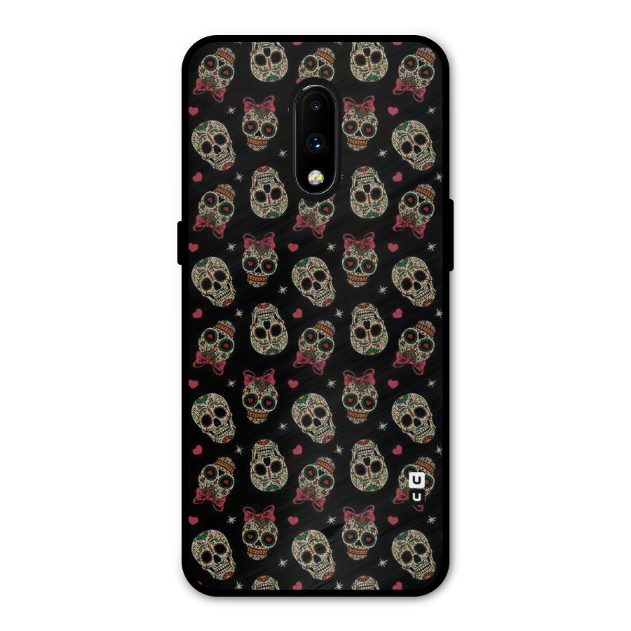 Skull Pattern Metal Back Case for OnePlus 7