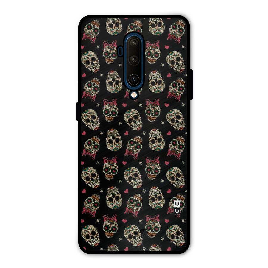 Skull Pattern Metal Back Case for OnePlus 7T Pro