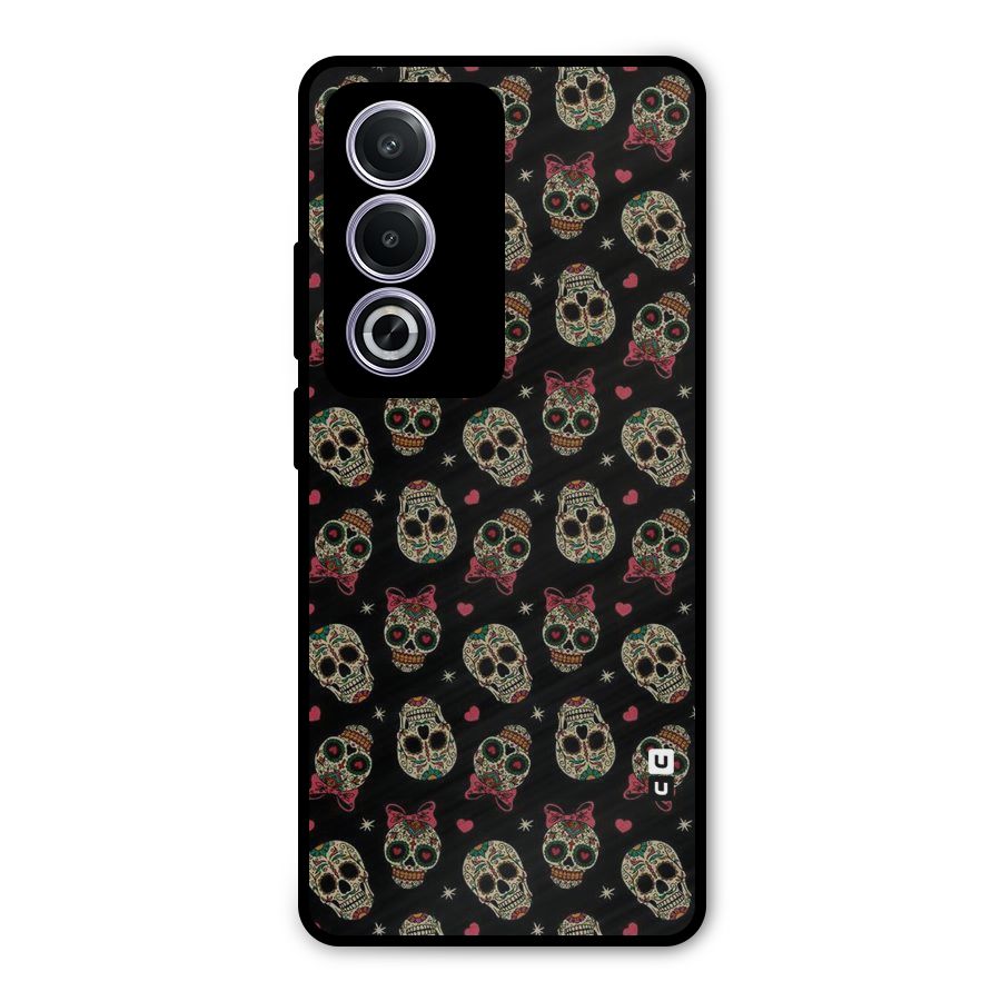 Skull Pattern Metal Back Case for Oppo A3 Pro