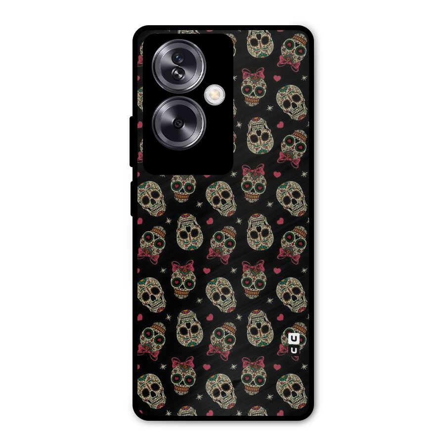 Skull Pattern Metal Back Case for Oppo A79 5G