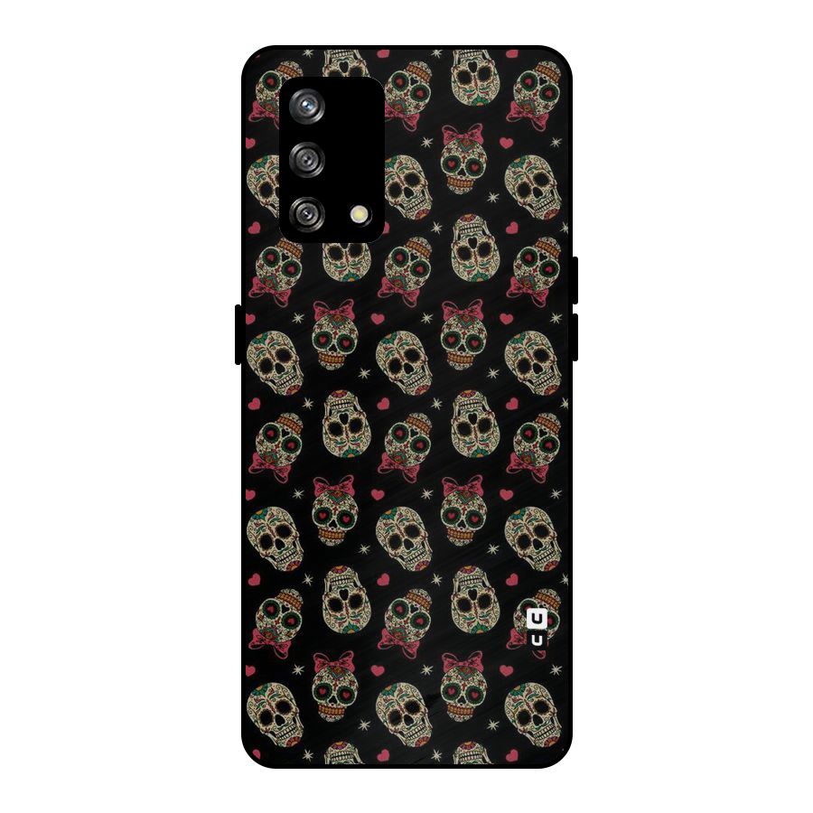Skull Pattern Metal Back Case for Oppo F19