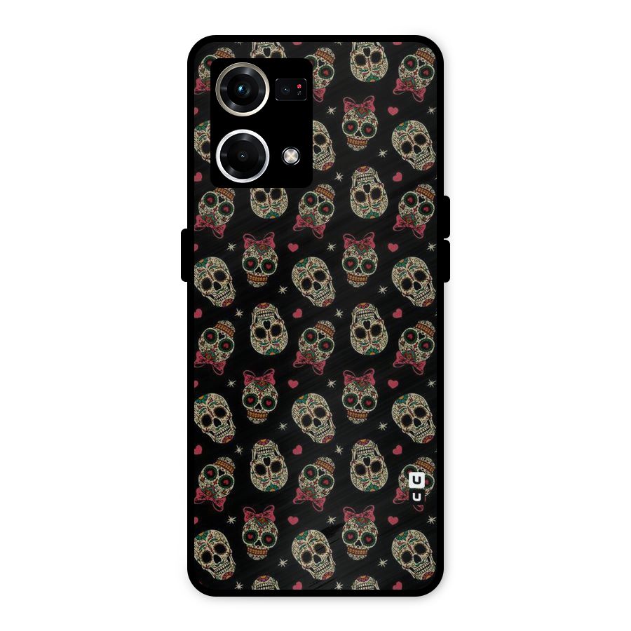 Skull Pattern Metal Back Case for Oppo F21 Pro 4G