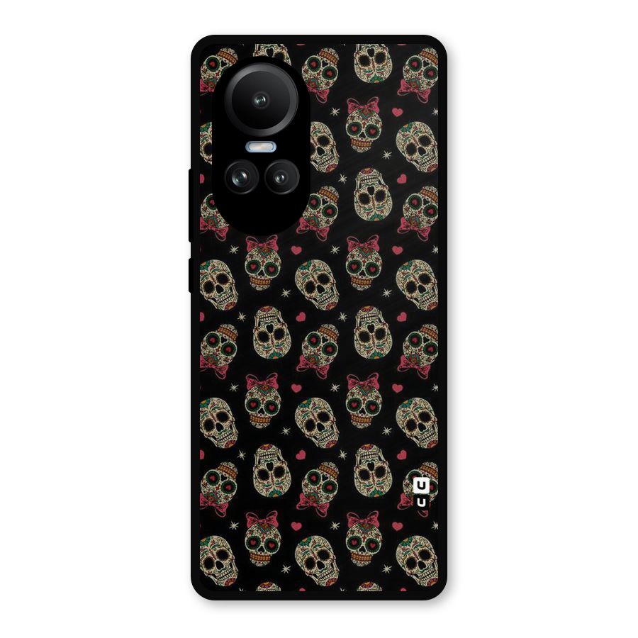Skull Pattern Metal Back Case for Oppo Reno10 Pro