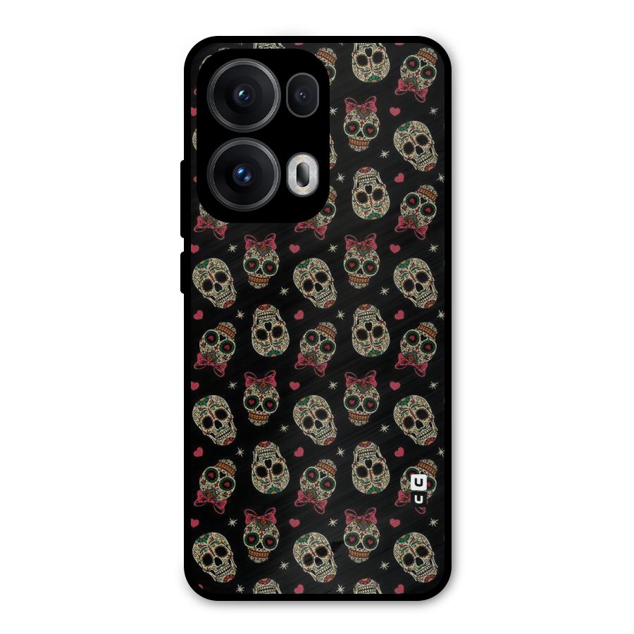 Skull Pattern Metal Back Case for Oppo Reno13 Pro