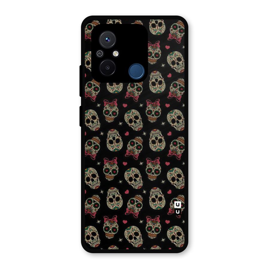 Skull Pattern Metal Back Case for Poco C55