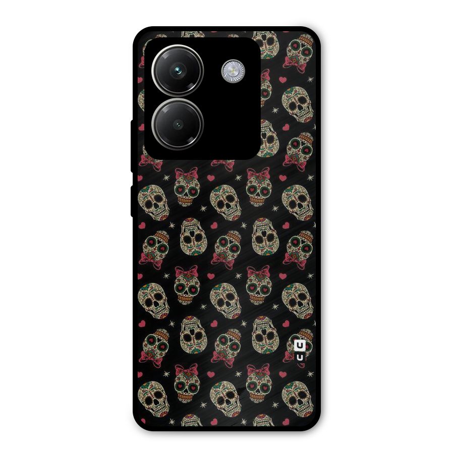 Skull Pattern Metal Back Case for Poco M7 Pro 5G