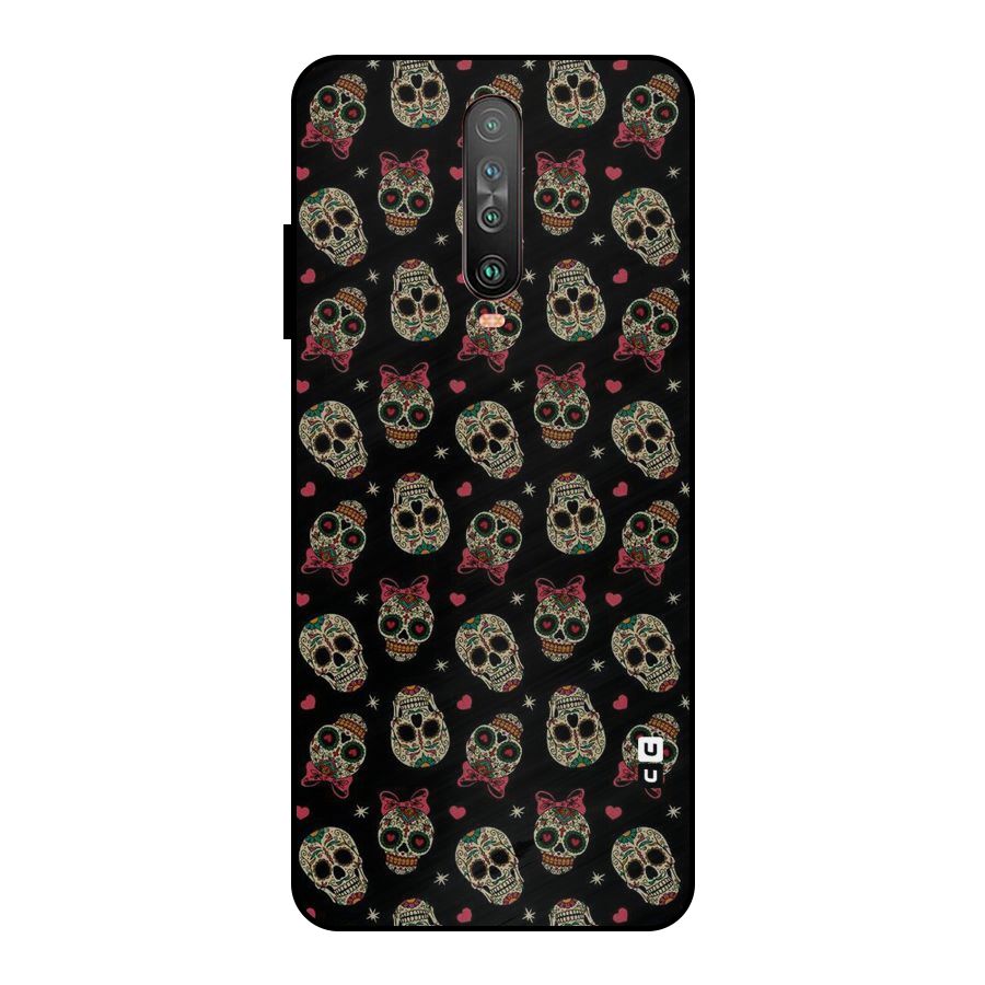 Skull Pattern Metal Back Case for Poco X2