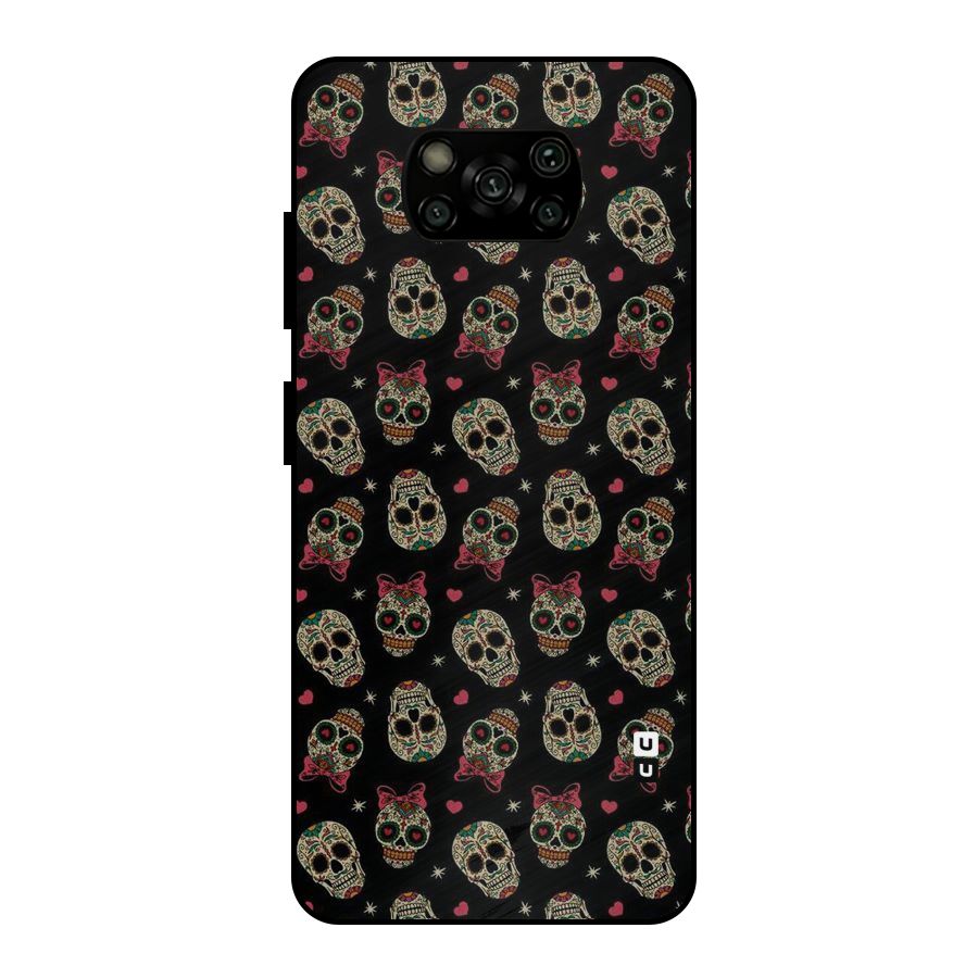 Skull Pattern Metal Back Case for Poco X3