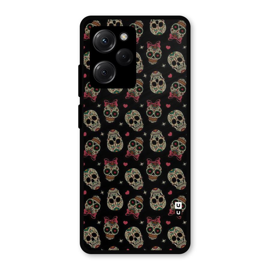 Skull Pattern Metal Back Case for Poco X5 Pro