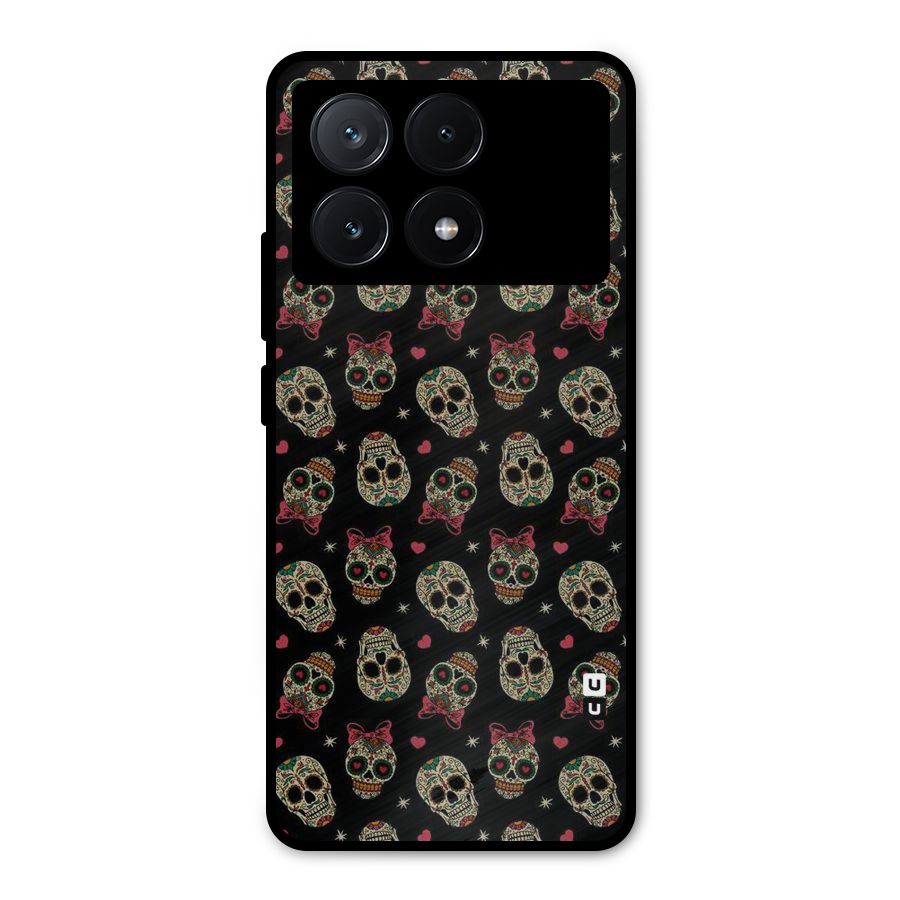 Skull Pattern Metal Back Case for Poco X6 Pro