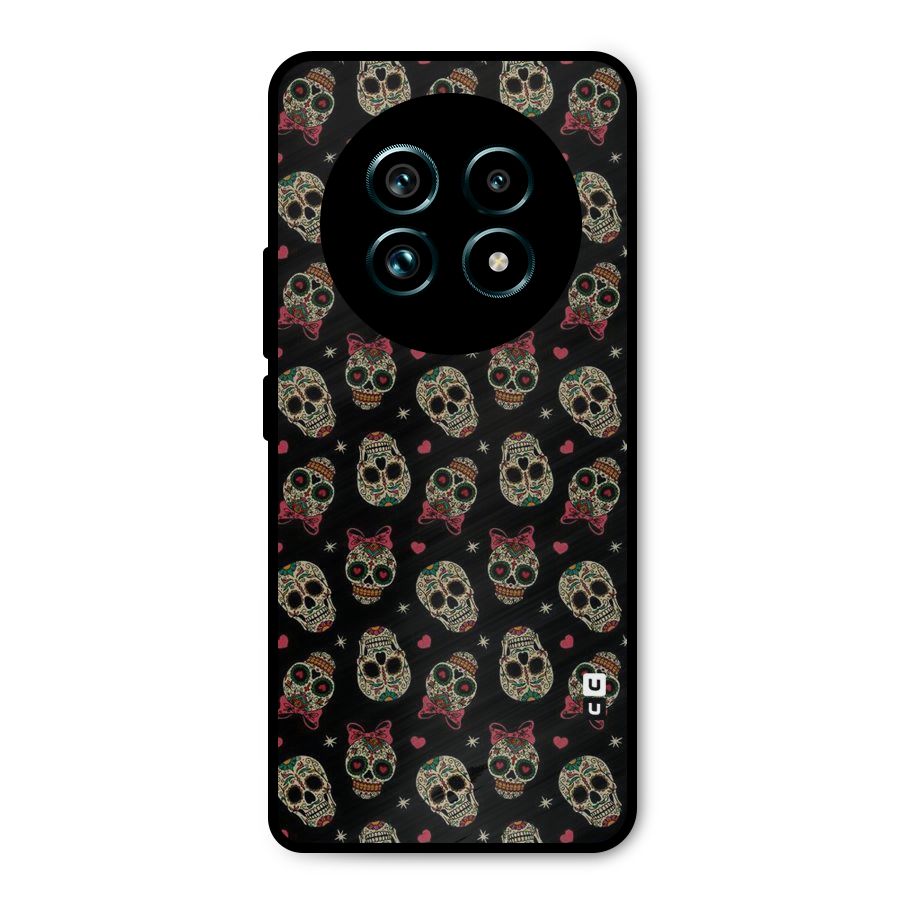 Skull Pattern Metal Back Case for Realme 13 Pro Plus