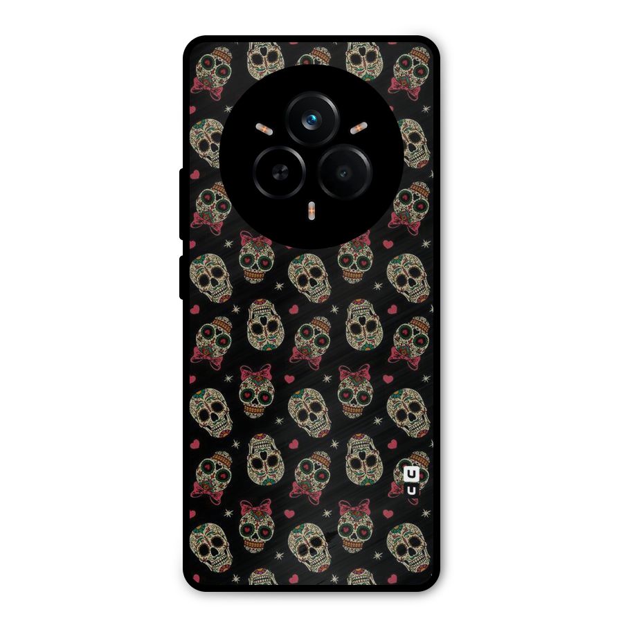 Skull Pattern Metal Back Case for Realme 14 Pro
