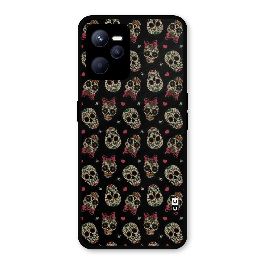 Skull Pattern Metal Back Case for Realme C35