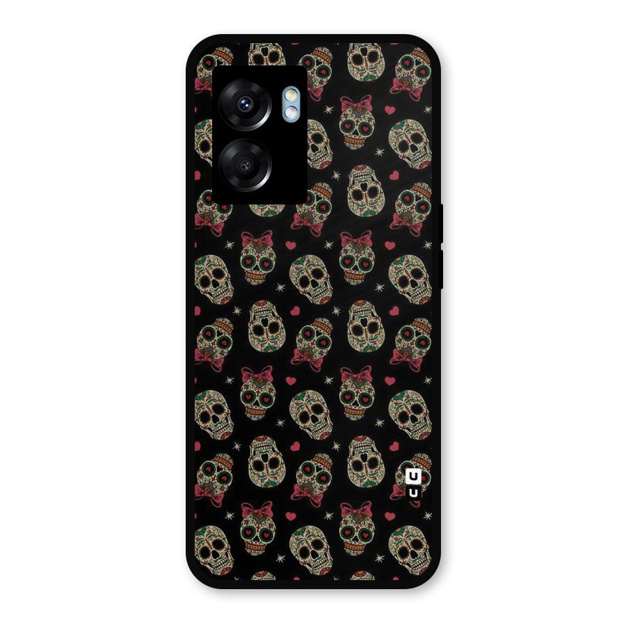 Skull Pattern Metal Back Case for Realme Narzo 50 5G