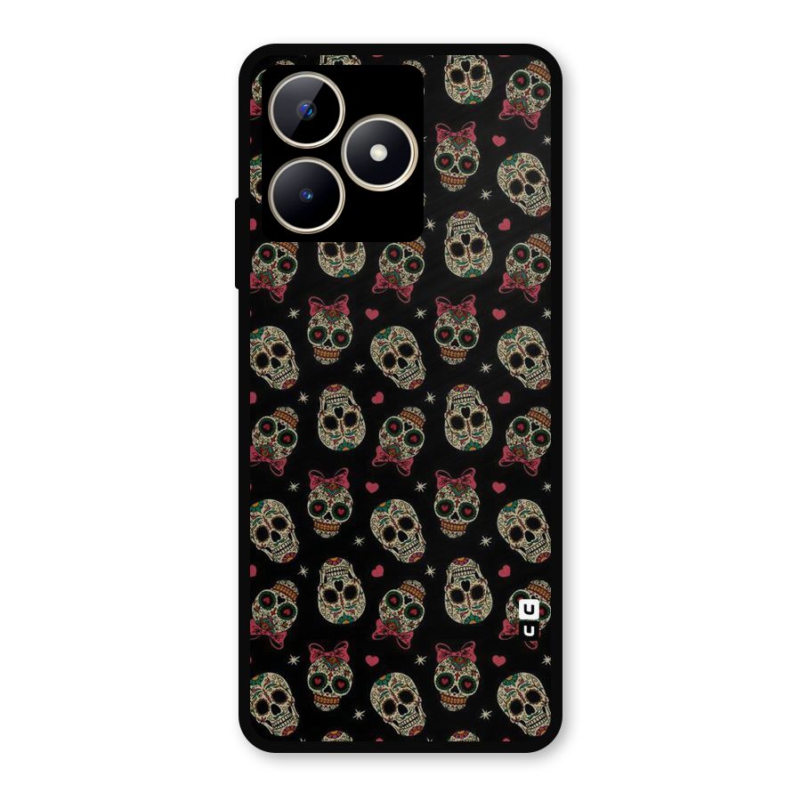 Skull Pattern Metal Back Case for Realme Narzo N53