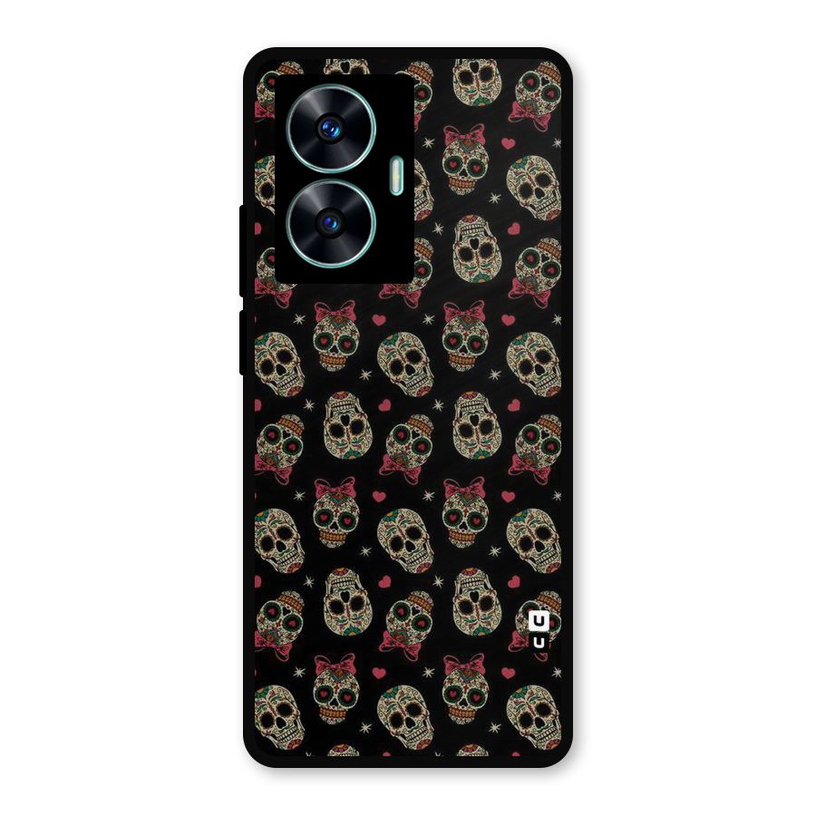 Skull Pattern Metal Back Case for Realme Narzo N55
