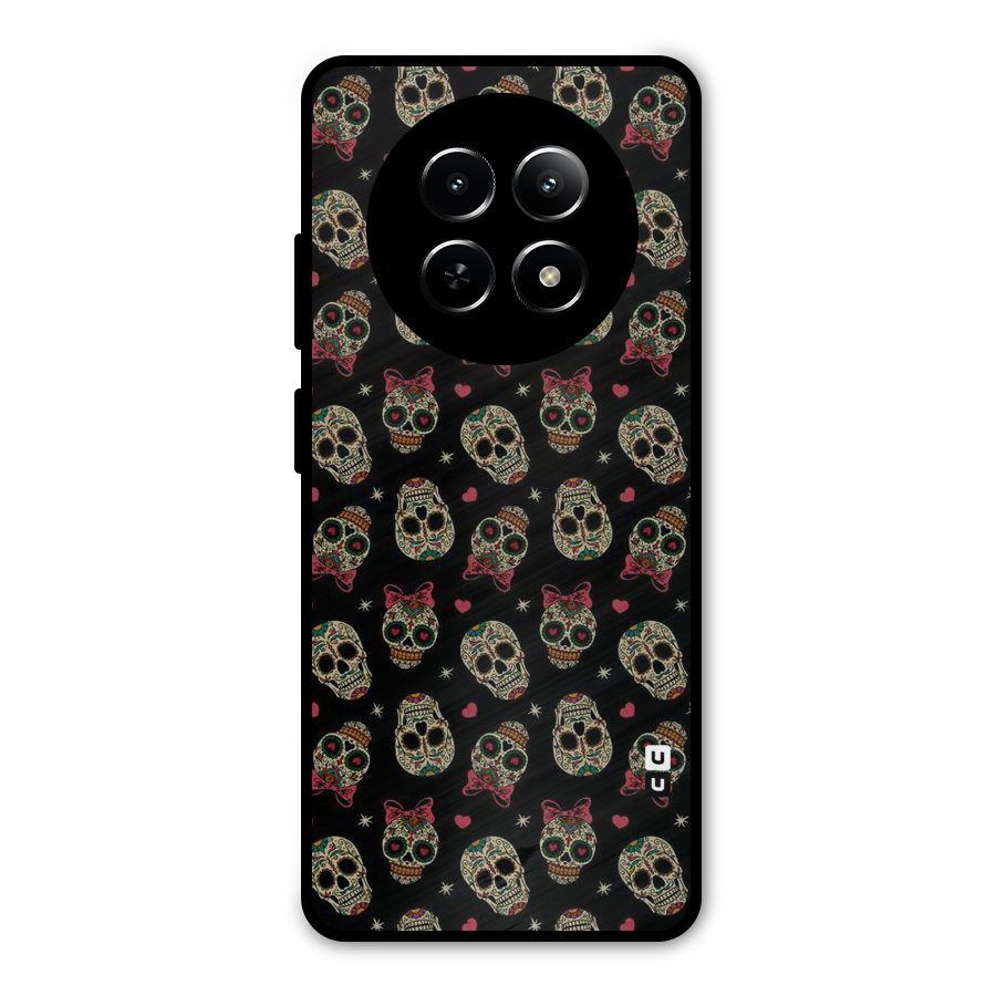 Skull Pattern Metal Back Case for Realme Narzo N65