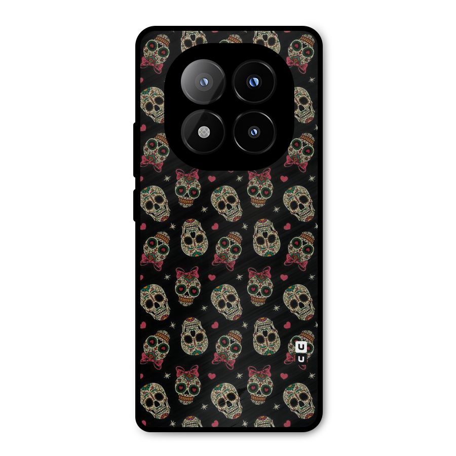 Skull Pattern Metal Back Case for Redmi Note 14 Pro Plus 5G