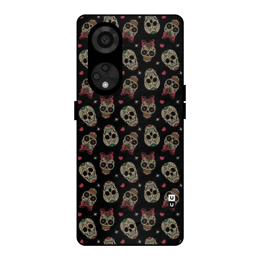 Skull Pattern Metal Back Case for Reno8 T 5G