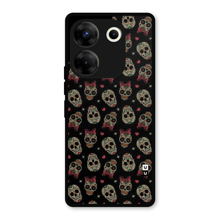 Skull Pattern Metal Back Case for Tecno Camon 20 Pro