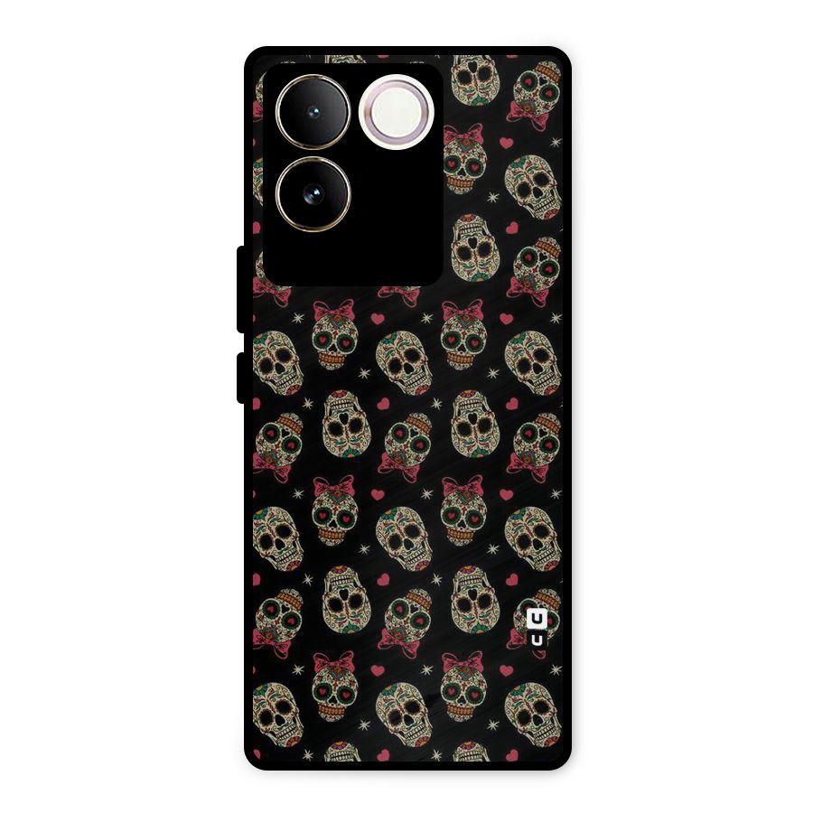 Skull Pattern Metal Back Case for Vivo T2 Pro