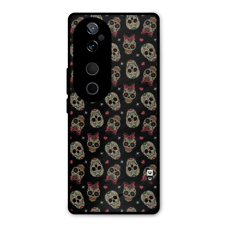 Skull Pattern Metal Back Case for Vivo T3 Ultra