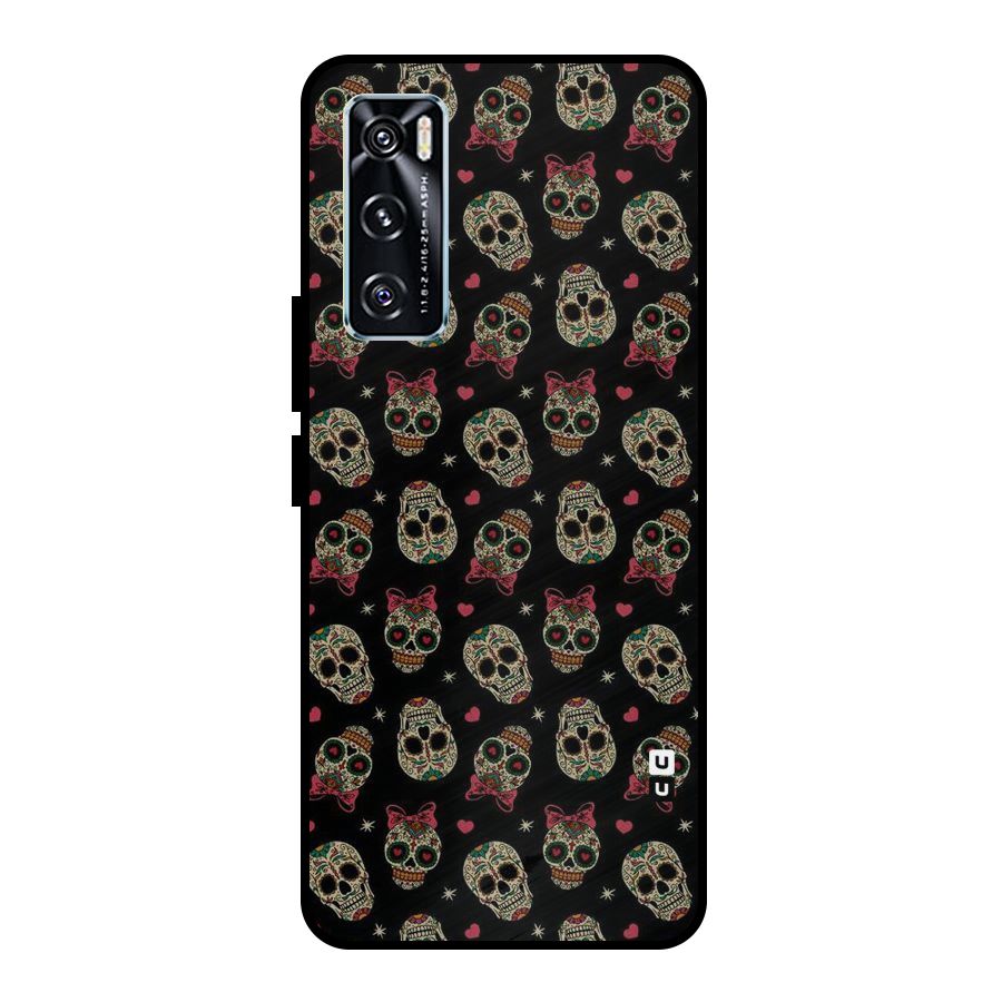 Skull Pattern Metal Back Case for Vivo V20 SE