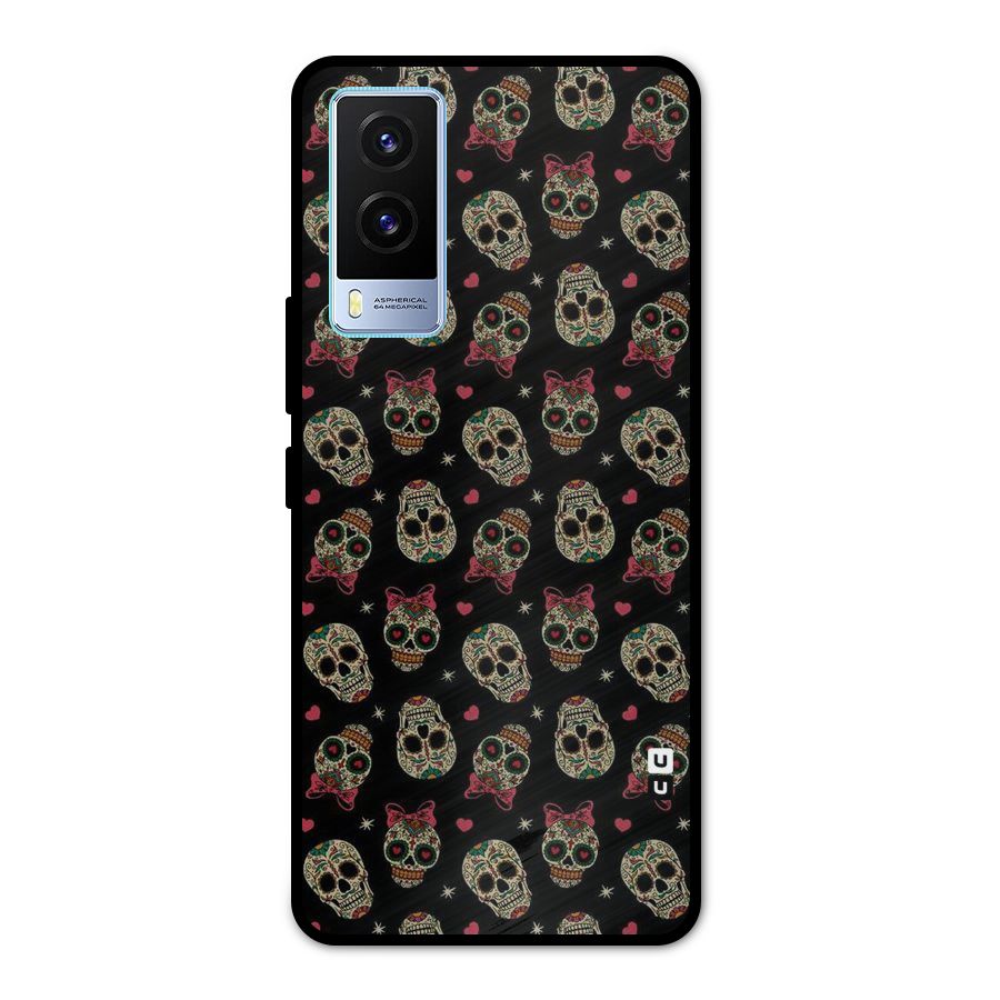 Skull Pattern Metal Back Case for Vivo V21e 5G
