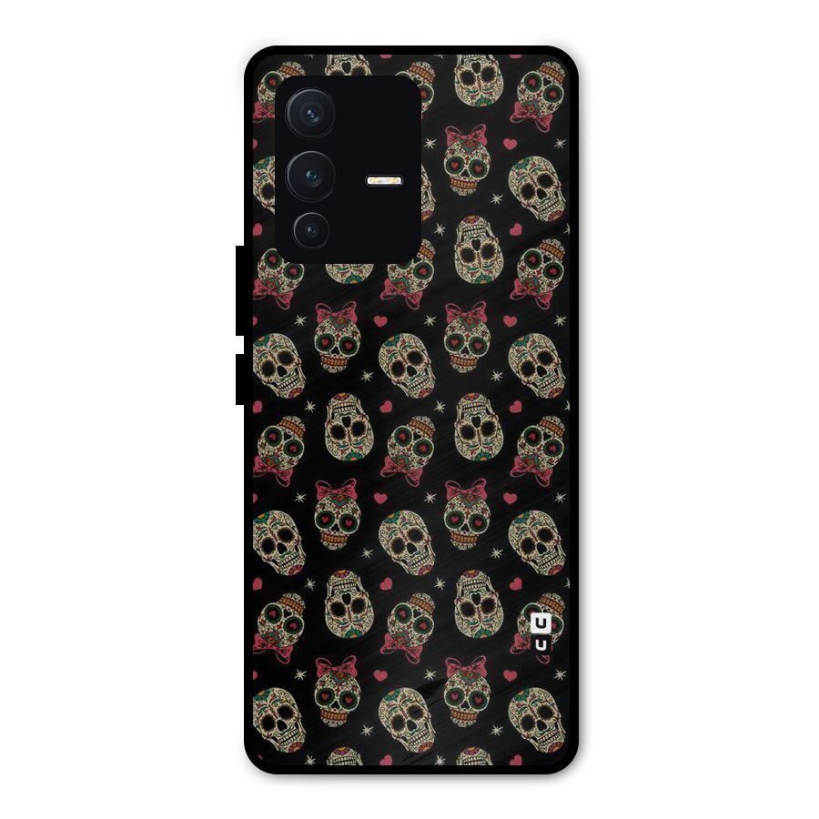 Skull Pattern Metal Back Case for Vivo V23 Pro