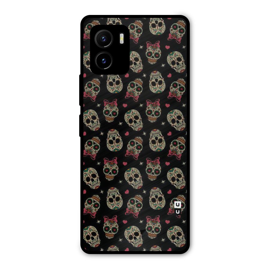 Skull Pattern Metal Back Case for Vivo Y15s