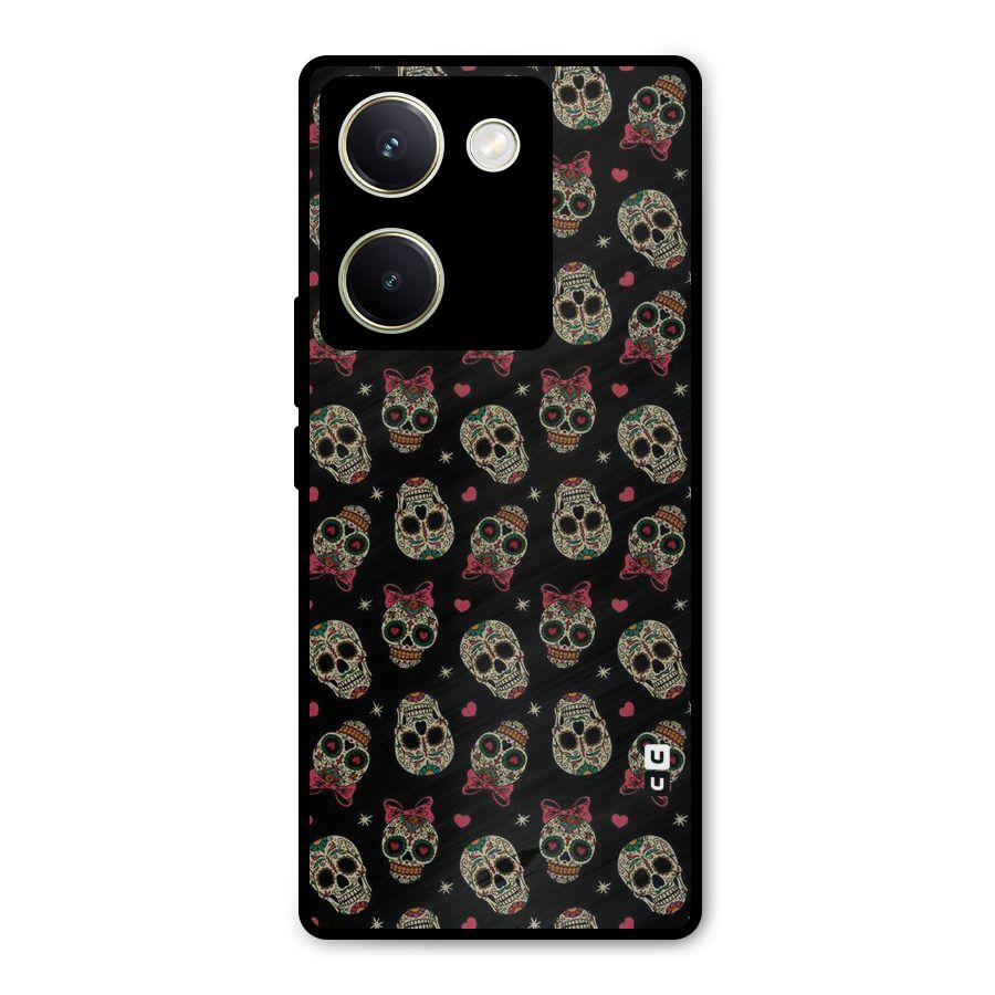 Skull Pattern Metal Back Case for Vivo Y200 Pro
